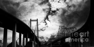 Two Bridges One Moon . By Wingsdomain.com